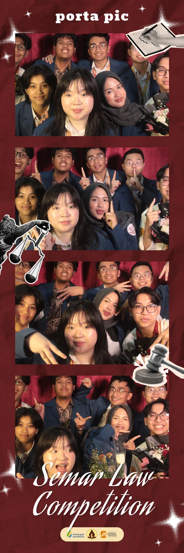 Hasil cetak photobooth strip 2R Semar Law Competition