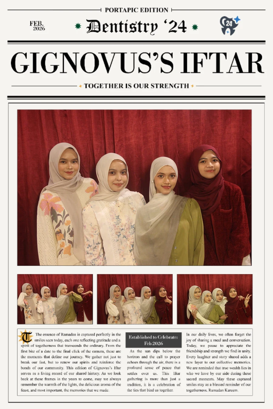 Hasil cetak photobooth 4R Gignovus's Iftar Dentistry 2024